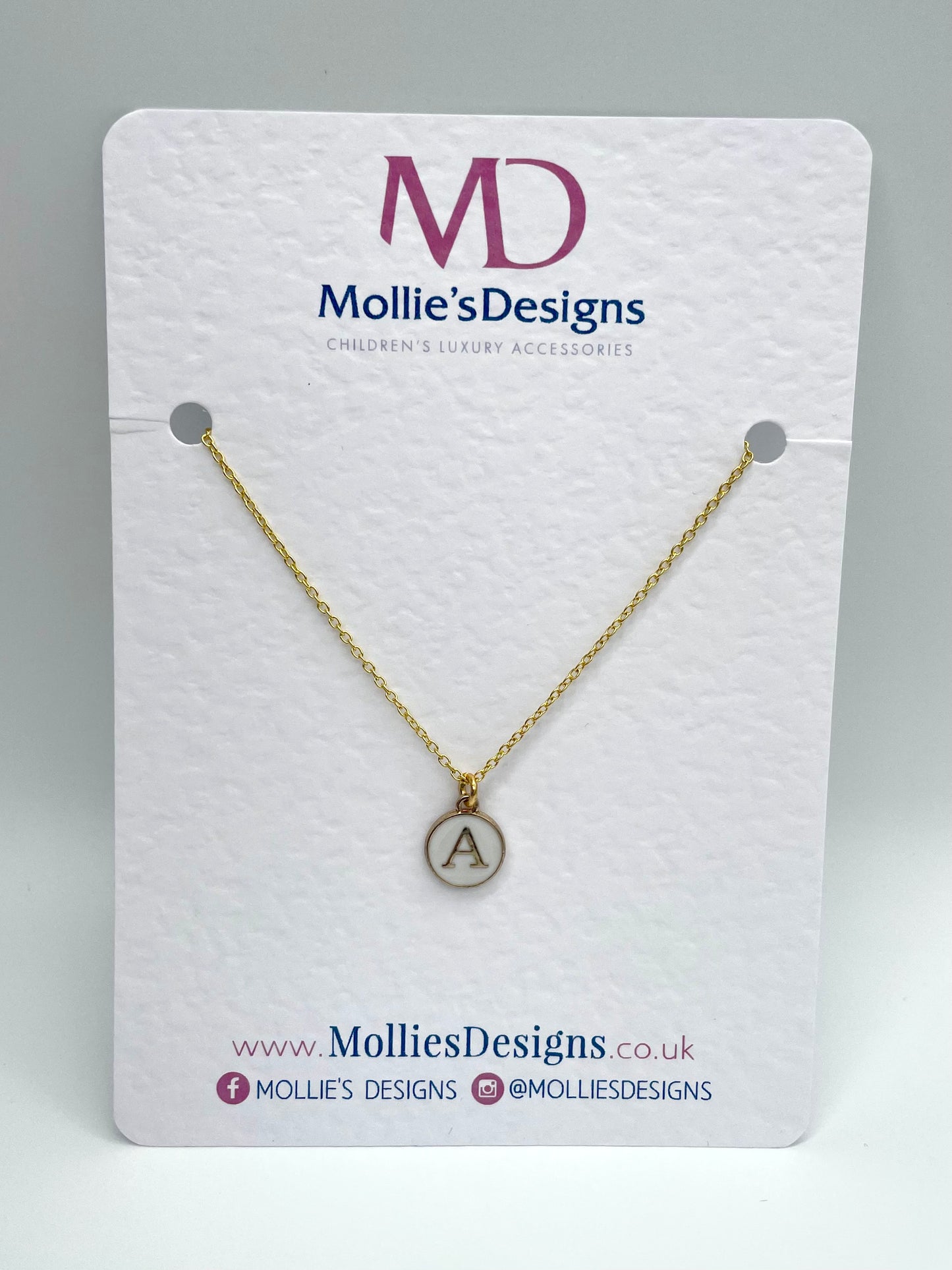 Gold Circle Initial Necklace