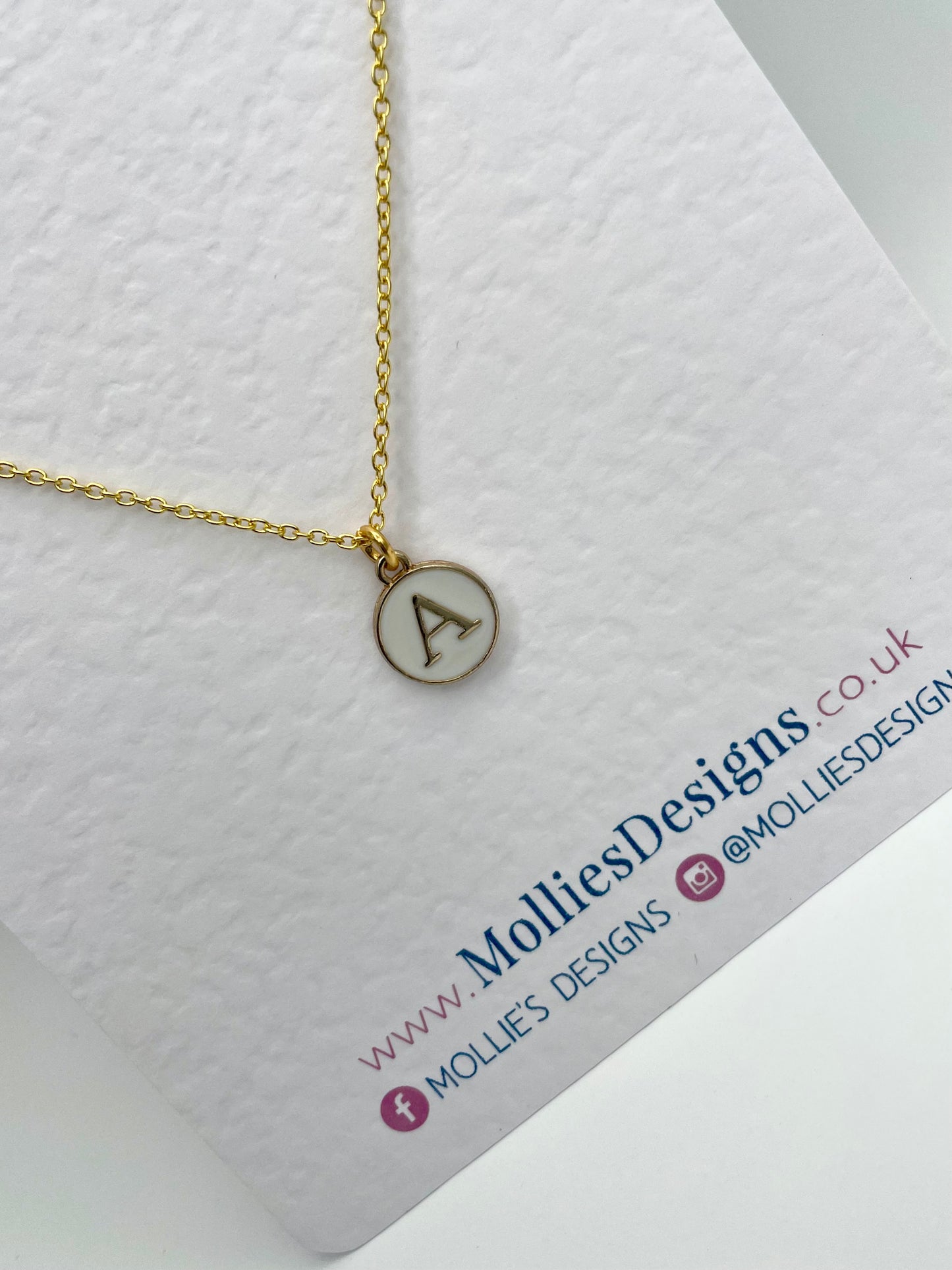 Gold Circle Initial Necklace