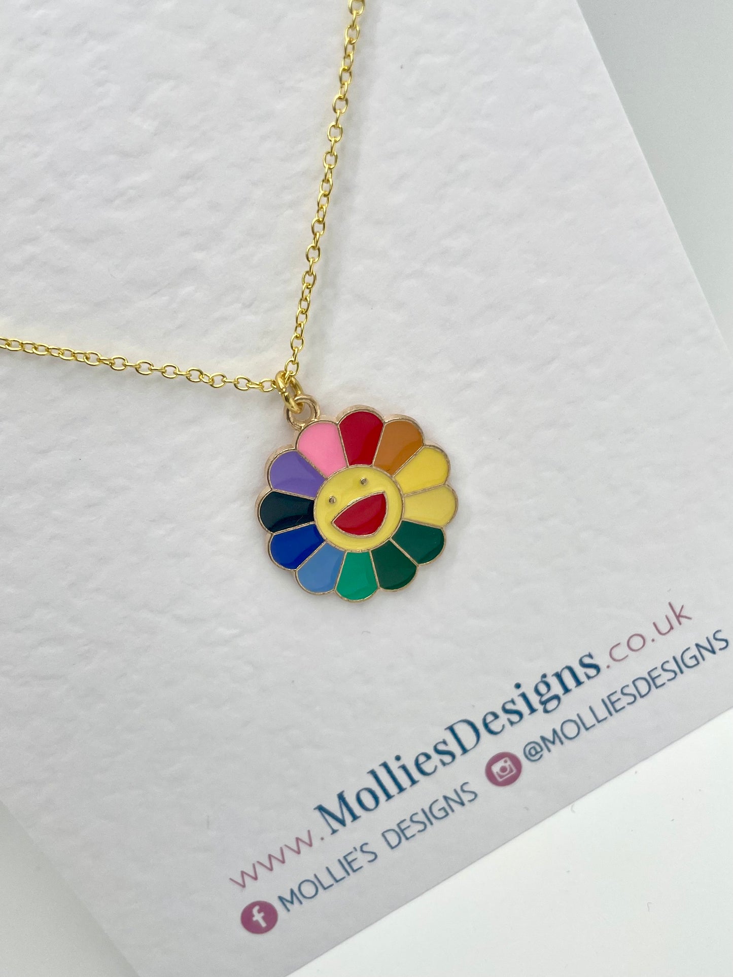 Rainbow Flower Necklace 🌷