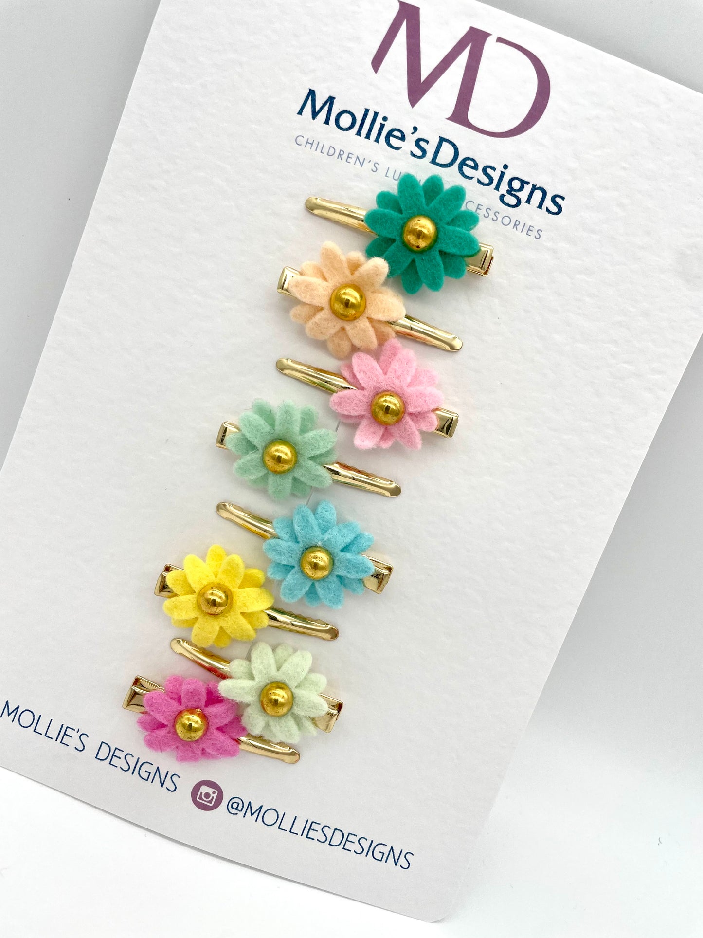 Floral Gold Fringe Clips Set