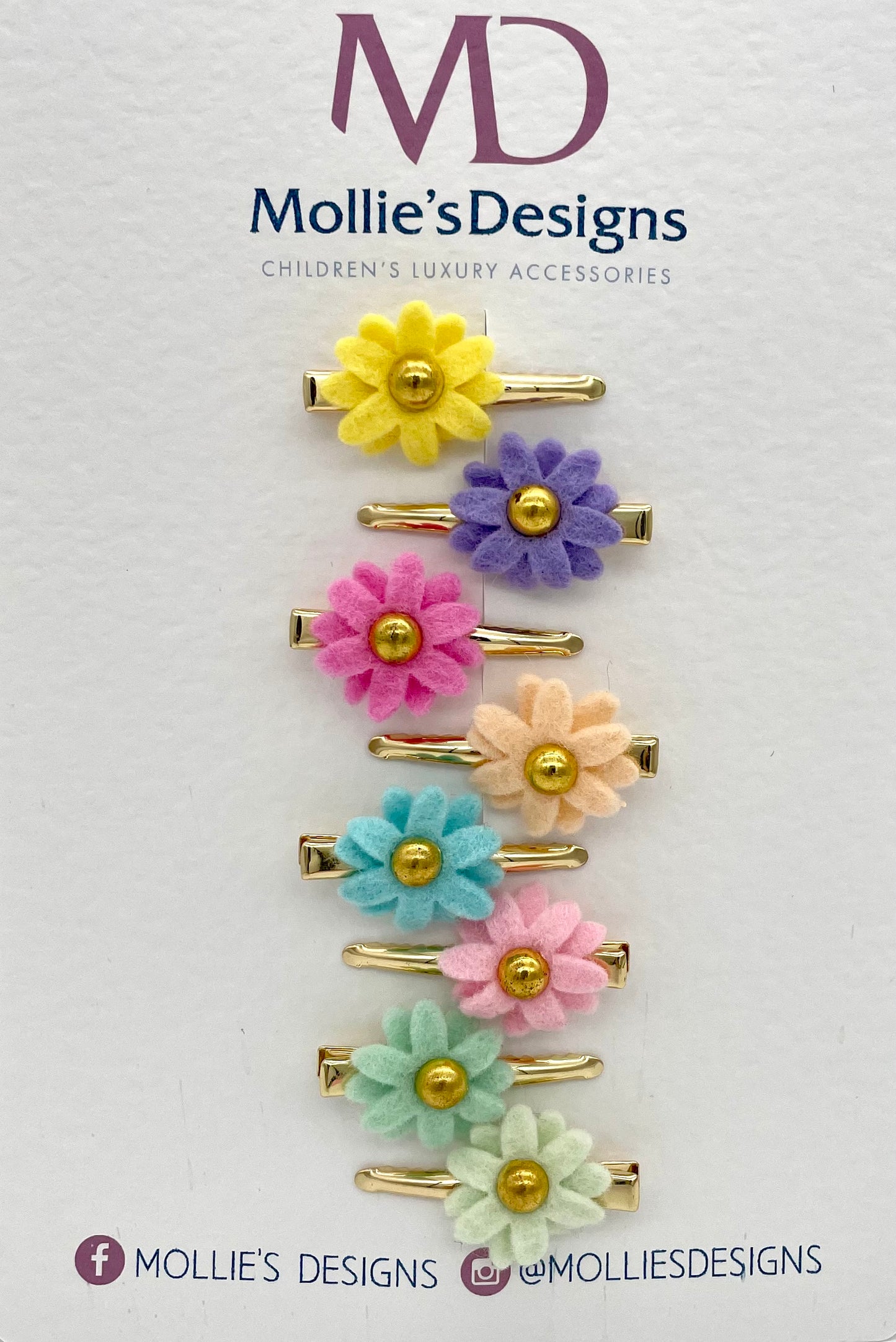 Floral Gold Fringe Clips Set