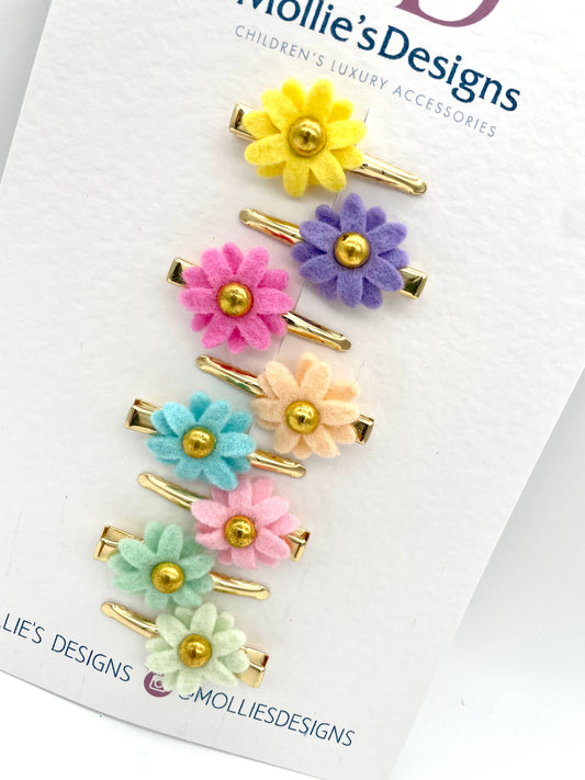 Floral Gold Fringe Clips Set