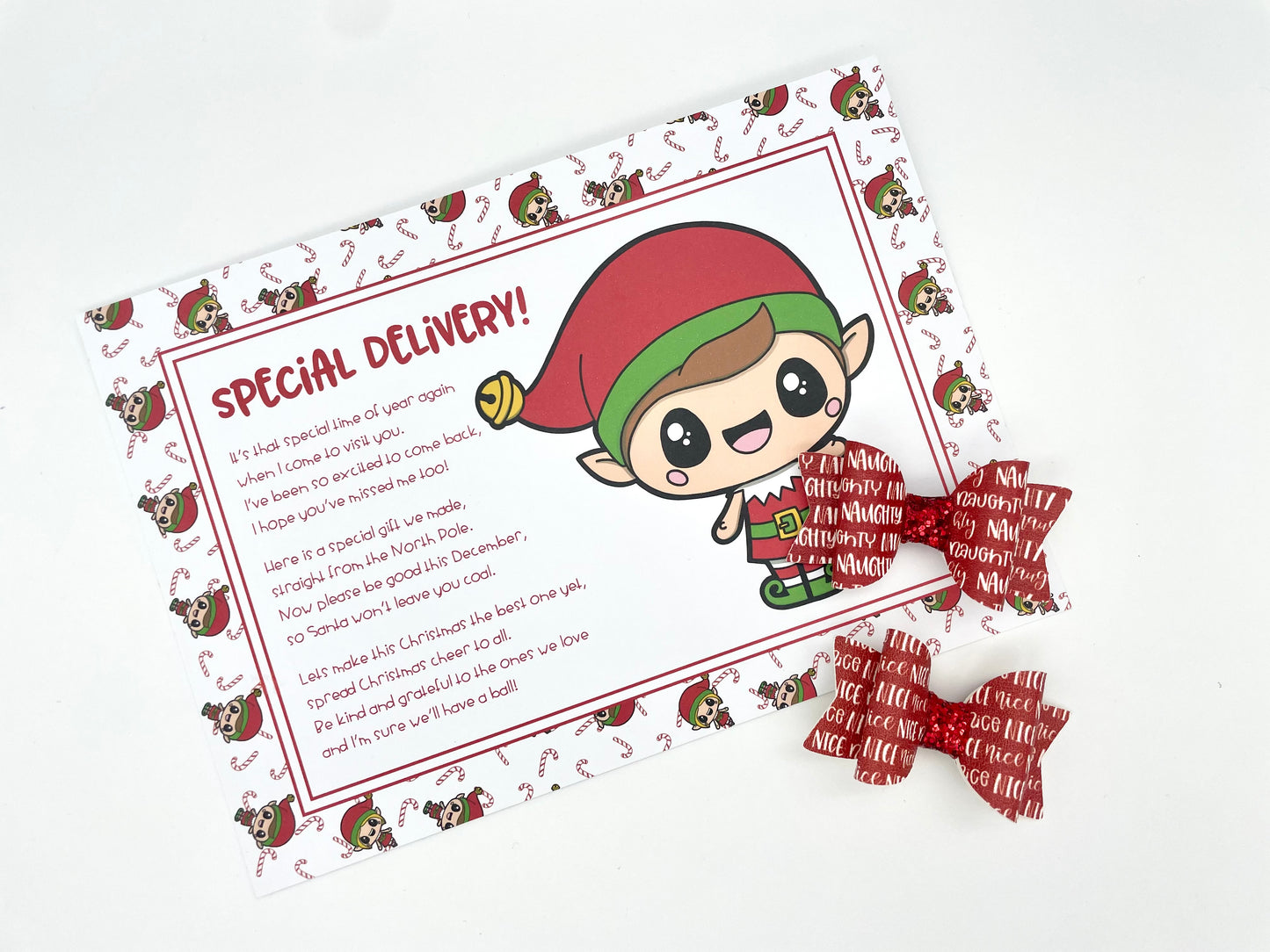 Elf Gift - Card & Bow Set 🎁