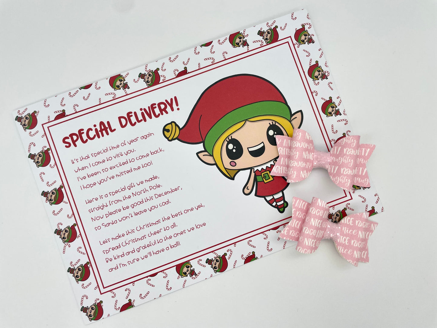 Elf Gift - Card & Bow Set 🎁